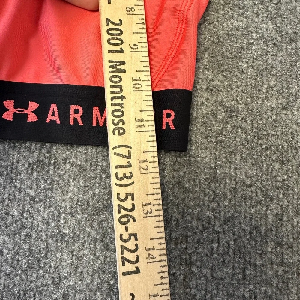 Under Armour Sports Bra Womens Size Medium Coral Pink Compression Crossback Logo